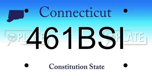 461BSI Connecticut License Plate