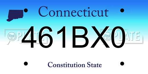 461BX0 Connecticut License Plate