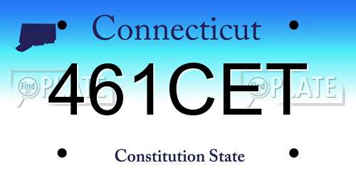 461CET Connecticut License Plate