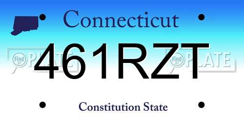 461RZT Connecticut License Plate