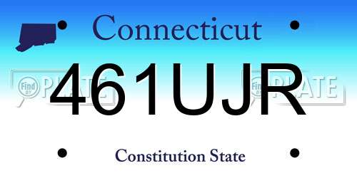 461UJR Connecticut License Plate