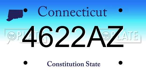 4622AZ Connecticut License Plate