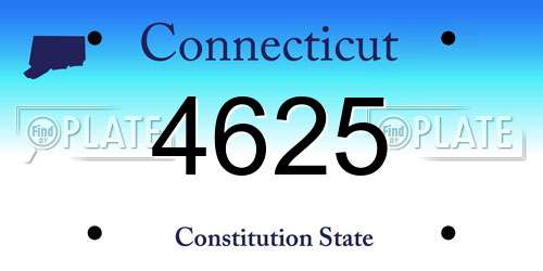 4625 Connecticut License Plate
