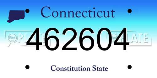 462604 Connecticut License Plate