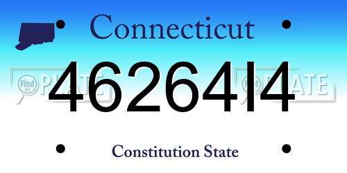 46264I4 Connecticut License Plate