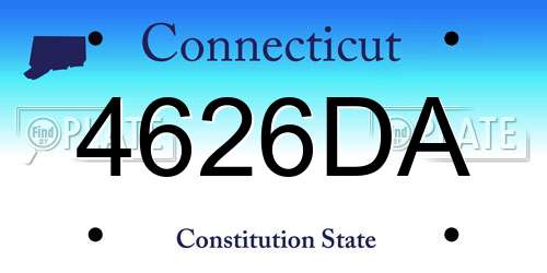 4626DA Connecticut License Plate
