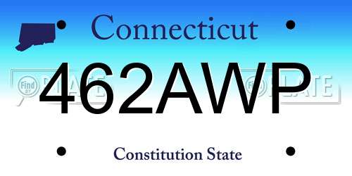 462AWP Connecticut License Plate