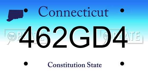462GD4 Connecticut License Plate