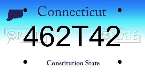 462T42 Connecticut License Plate