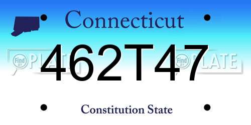 462T47 Connecticut License Plate