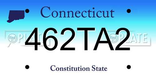 462TA2 Connecticut License Plate
