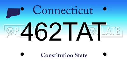 462TAT Connecticut License Plate