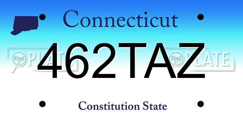 462TAZ Connecticut License Plate
