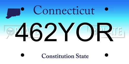 462YOR Connecticut License Plate