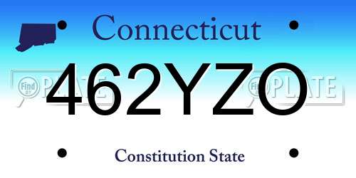 462YZO Connecticut License Plate