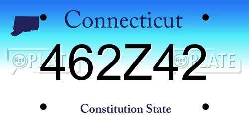 462Z42 Connecticut License Plate