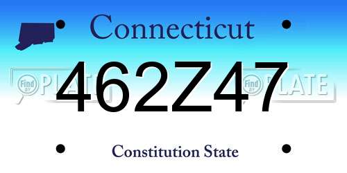 462Z47 Connecticut License Plate