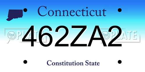 462ZA2 Connecticut License Plate