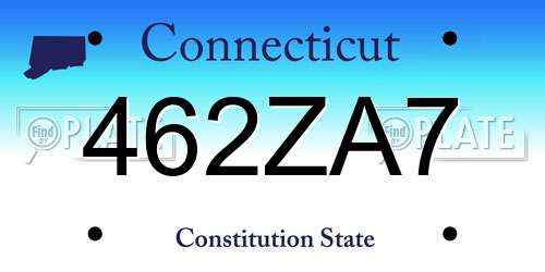 462ZA7 Connecticut License Plate