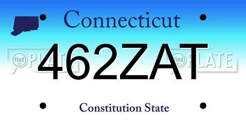 462ZAT Connecticut License Plate