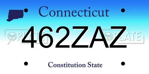 462ZAZ Connecticut License Plate