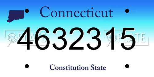 4632315 Connecticut License Plate