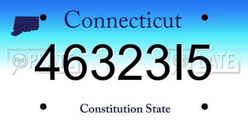 46323I5 Connecticut License Plate