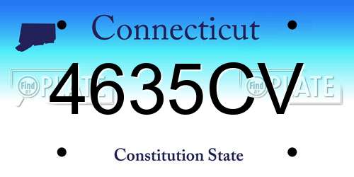 4635CV Connecticut License Plate