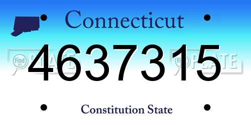 4637315 Connecticut License Plate