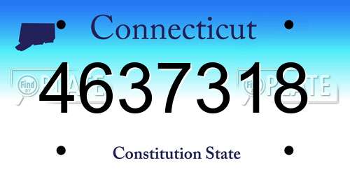 4637318 Connecticut License Plate