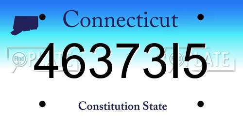 46373I5 Connecticut License Plate