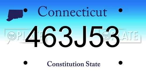 463J53 Connecticut License Plate