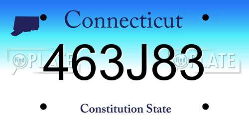 463J83 Connecticut License Plate