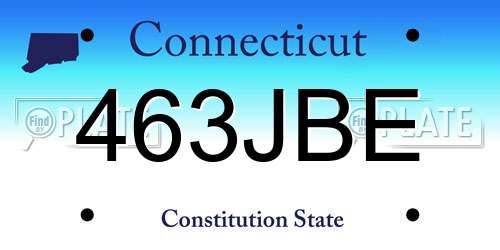 463JBE Connecticut License Plate