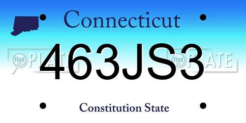 463JS3 Connecticut License Plate
