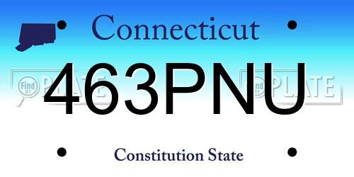 463PNU Connecticut License Plate