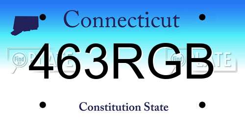 463RGB Connecticut License Plate