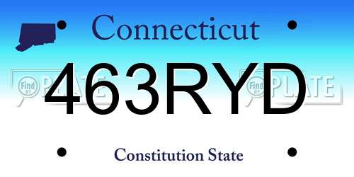 463RYD Connecticut License Plate