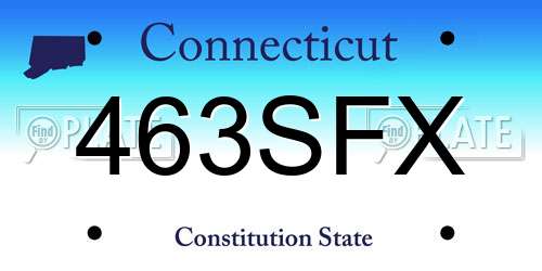 463SFX Connecticut License Plate