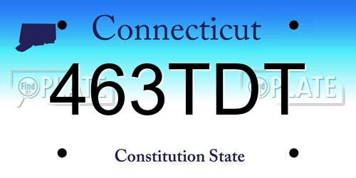 463TDT Connecticut License Plate