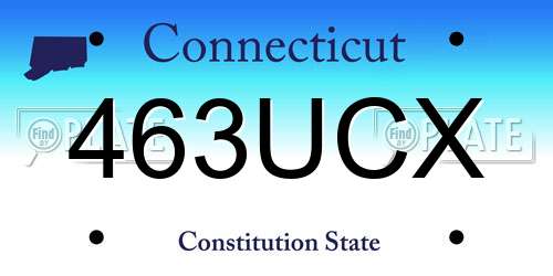 463UCX Connecticut License Plate