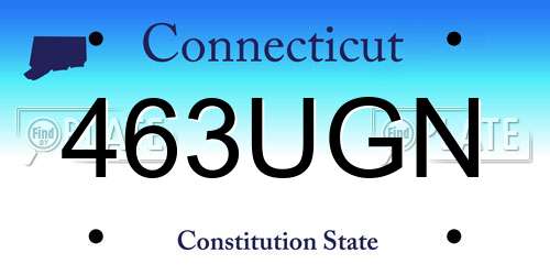 463UGN Connecticut License Plate