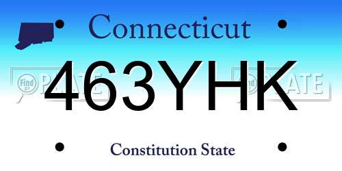 463YHK Connecticut License Plate