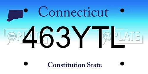 463YTL Connecticut License Plate