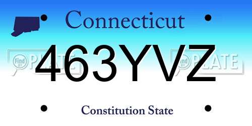 463YVZ Connecticut License Plate