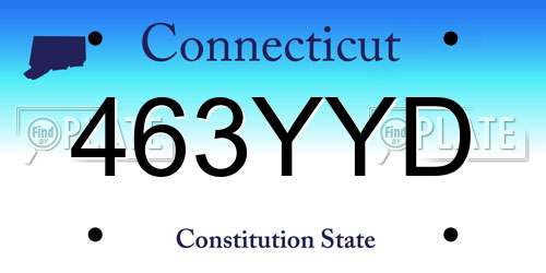 463YYD Connecticut License Plate