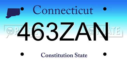 463ZAN Connecticut License Plate