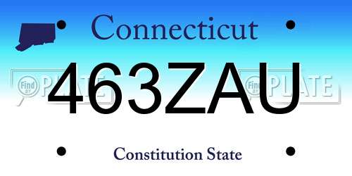 463ZAU Connecticut License Plate