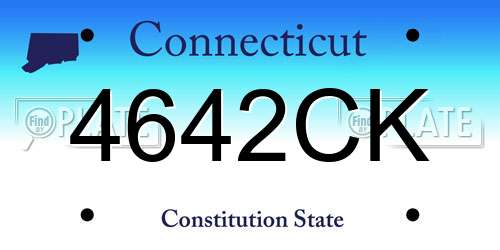 4642CK Connecticut License Plate