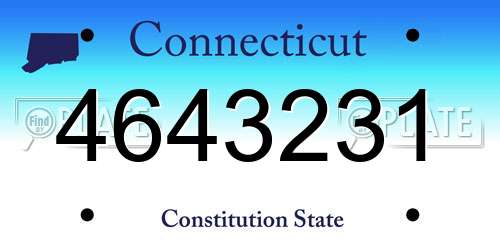 4643231 Connecticut License Plate